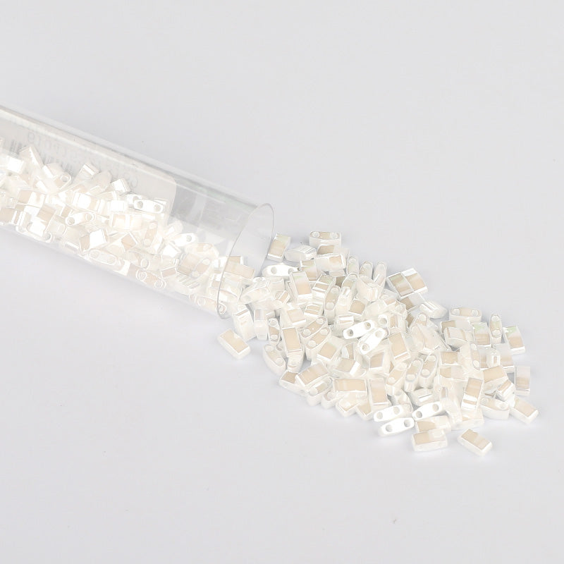 Miyuki Half Tila Glass Seed Beads Opaque White Luster HTL-420 WholesaleRhinestone