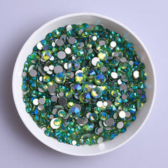 Mixed Sizes Peridot AB FlatBack Rhinestones For Nail Art, Silver Back WholesaleRhinestone