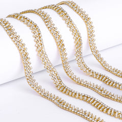 Sew-on Crystal Glass Round Rhinestone Trim Chain Applique RA886 WholesaleRhinestone