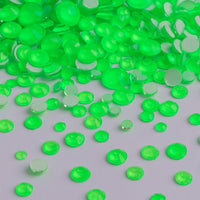 Mixed Sizes Green Glass FlatBack Neon Rhinestones For Nail Art WholesaleRhinestone