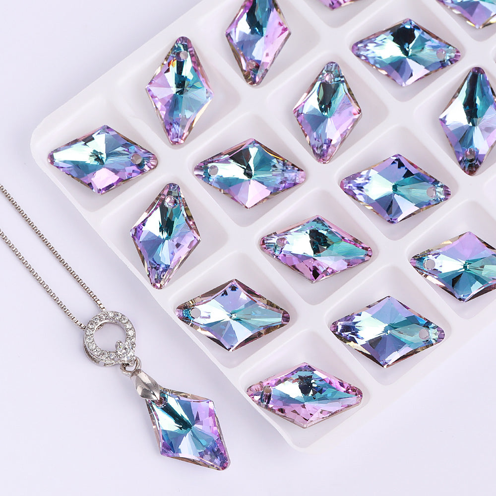 Vitrail Light Rhombus High Quality Glass Rhinestone Pendant Secondary image