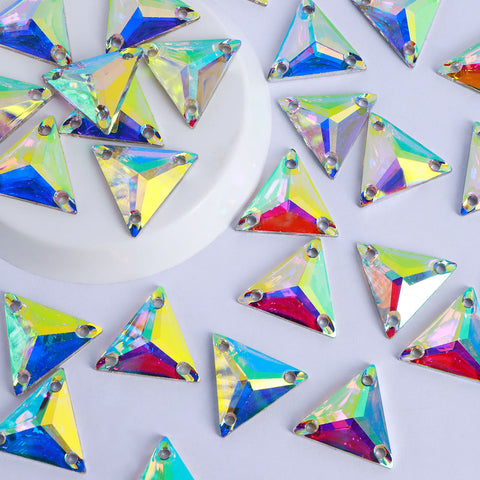 Triangle Crystal AB Resin Sew-on Rhinestones For Dance Costume WholesaleRhinestone