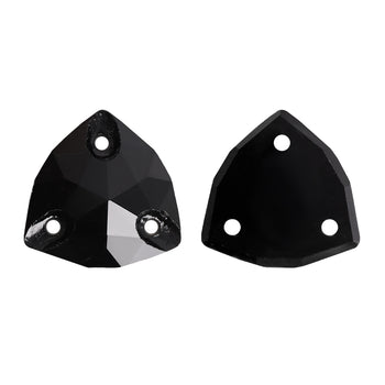 Jet Trilliant Shape High Quality Glass Sew-on Rhinestones WholesaleRhinestone