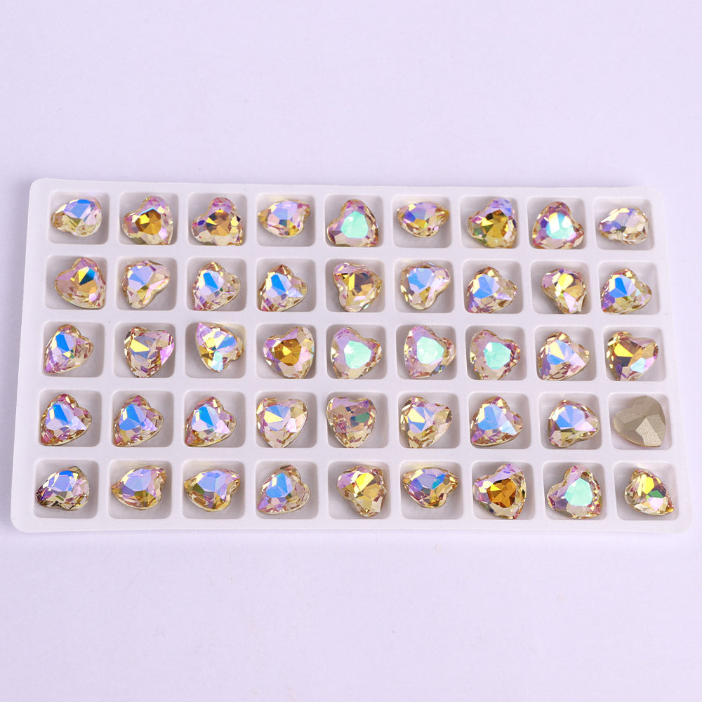 Paradise Shine Heart Shape High Quality Glass Pointed Back Fancy Rhinestones WholesaleRhinestone