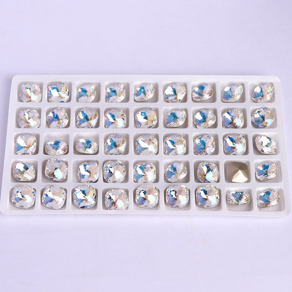 Moonlight Dome Cushion Square Shape High Quality Glass Pointed Back Fancy Rhinestones WholesaleRhinestone