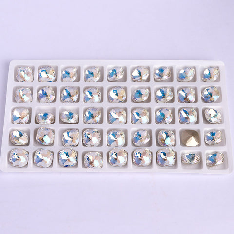 Moonlight Dome Cushion Square Shape High Quality Glass Pointed Back Fancy Rhinestones WholesaleRhinestone