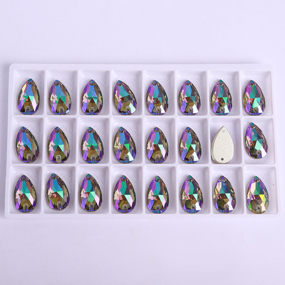 Ghost Light Drop Shape High Quality Glass Sew-on Rhinestones WholesaleRhinestone