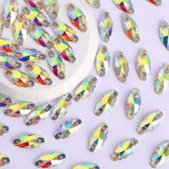 Fancy Navette Crystal AB Resin Sew-on Rhinestones For Dance Costume WholesaleRhinestone