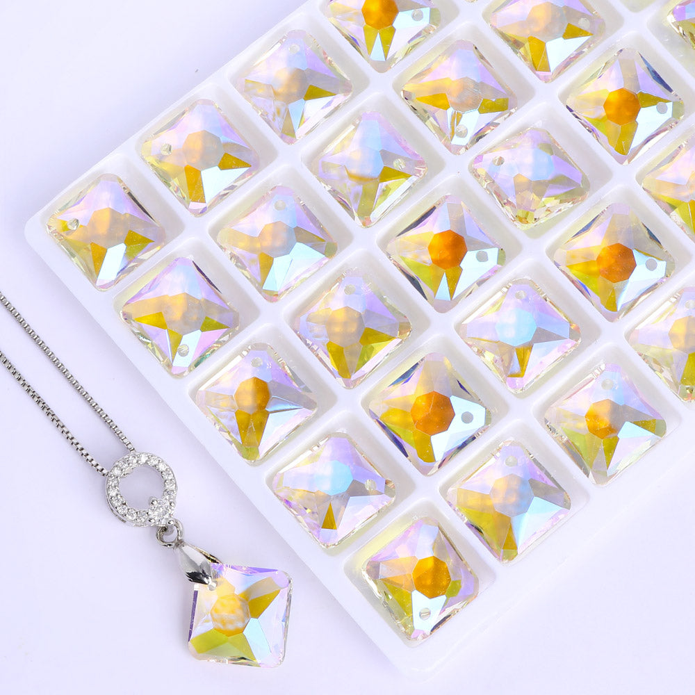 Paradise Shine Princess Cut High Quality Glass Rhinestone Pendant Secondary image