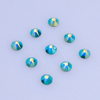 Indicolite AB Glass Flat Back Glue-On Rhinestones 16 Cut Facets WholesaleRhinestone