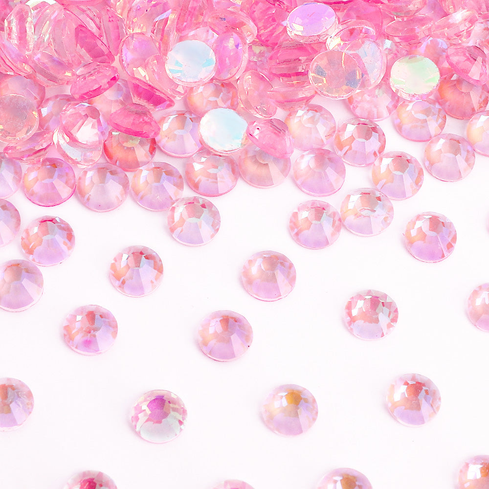 Aurora Light Pink Unfoiled Glass Flat Back Rhinestones WholesaleRhinestone