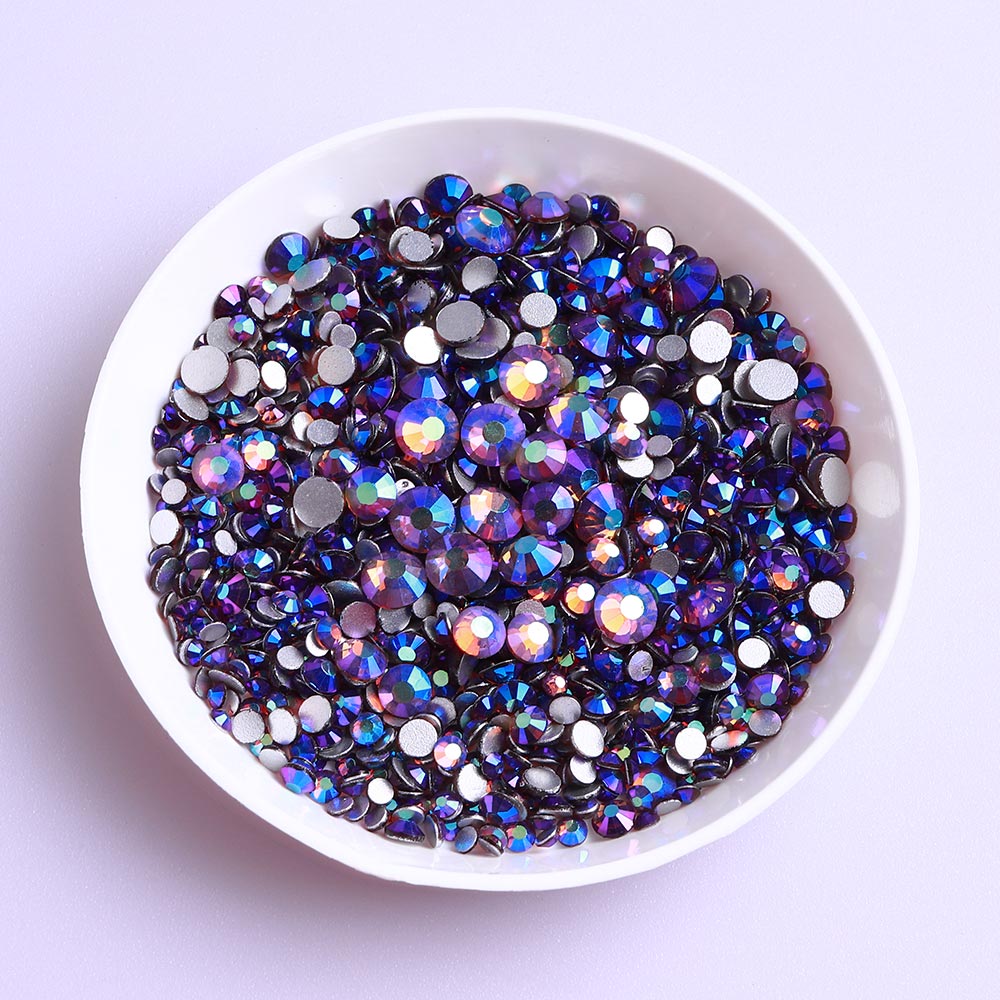 Mixed Sizes Smoked Topaz AB FlatBack Rhinestones For Nail Art Silver Back WholesaleRhinestone