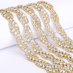 Sew-on Crystal Glass Round Rhinestone Trim Chain Applique RA470 WholesaleRhinestone