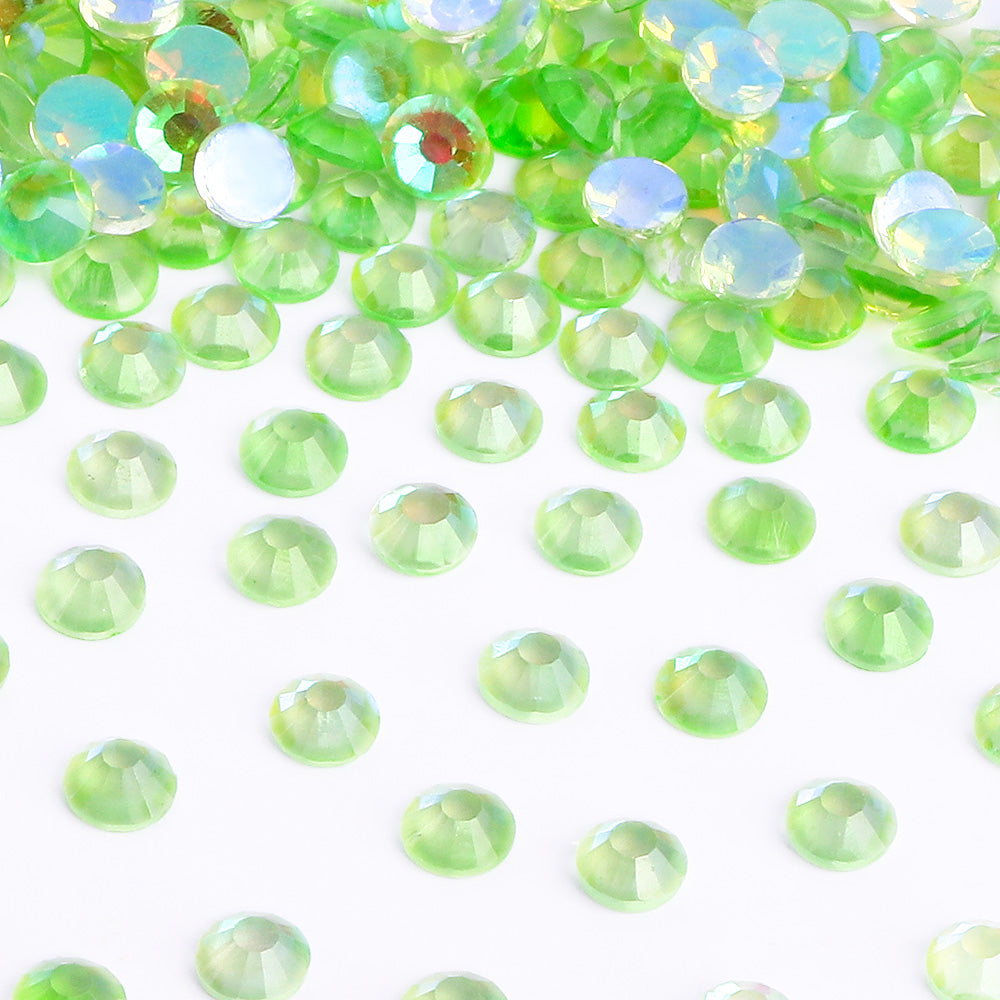 Aurora Light Green Unfoiled Glass Flat Back Rhinestones WholesaleRhinestone