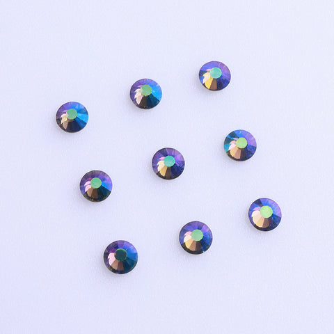 Black Diamond AB Glass FlatBack Rhinestones Silver Back WholesaleRhinestone