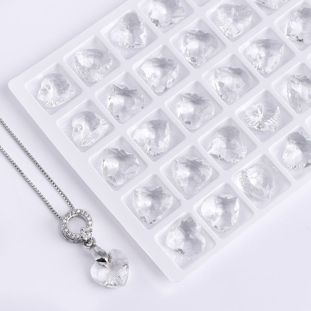 Crystal Heart Cut Høj kvalitet glas rhinestone pendel Sekundært billede