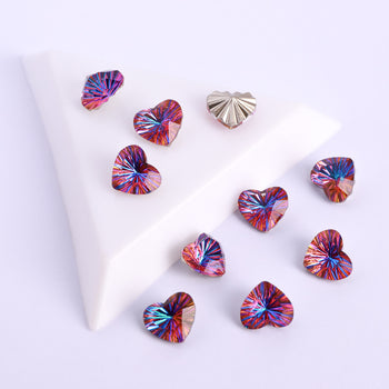 Millennium Series Heart Shape Purple Volcano Glass Pointed Back Fancy Rhinestones WholesaleRhinestone
