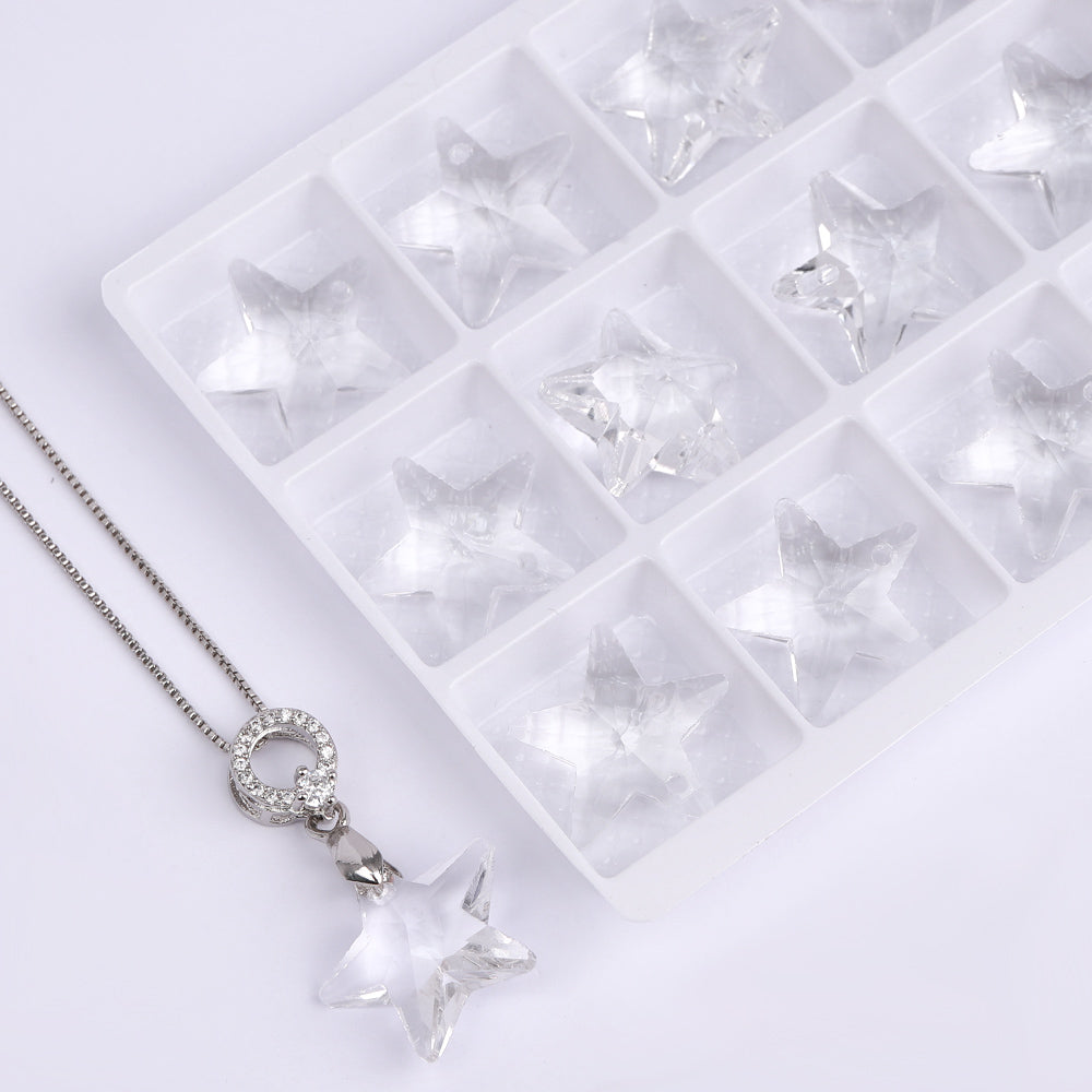 Kristallsternform hochwertiger Glas -Strass -Anhänger Zweitbild