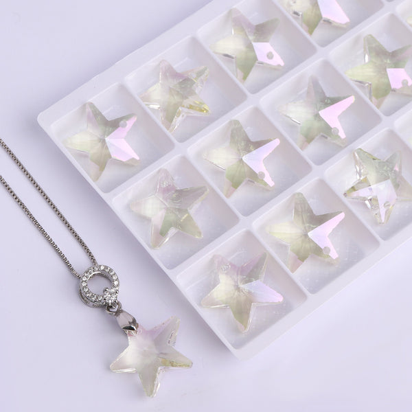 Luminous Green Star Shape High Quality Glass Rhinestone Pendant WholesaleRhinestone