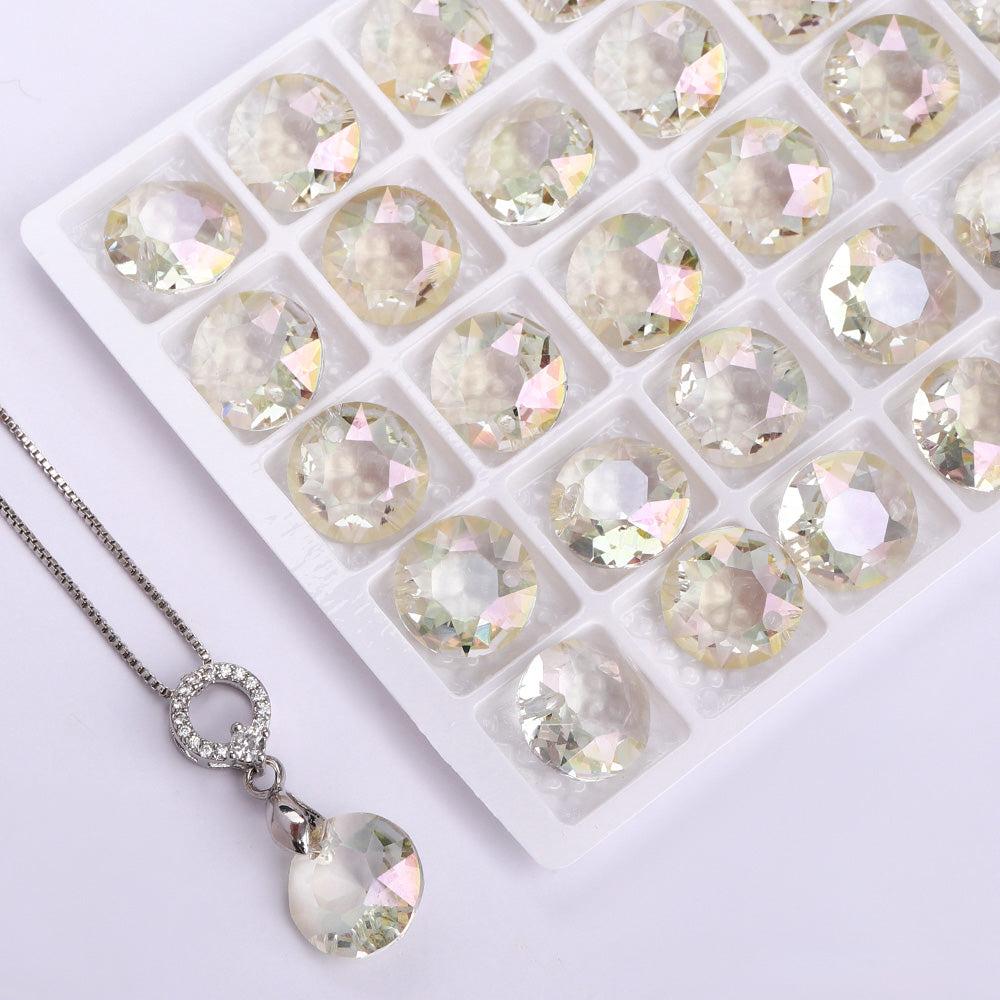 Lysende grønn klassisk kutt glass rhinestone anheng Secondary image