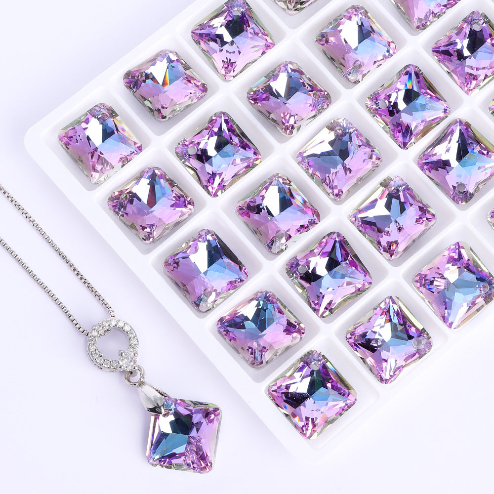 Vitrail Light Princess Cut High Quality Glass Rhinestone Pendant WholesaleRhinestone