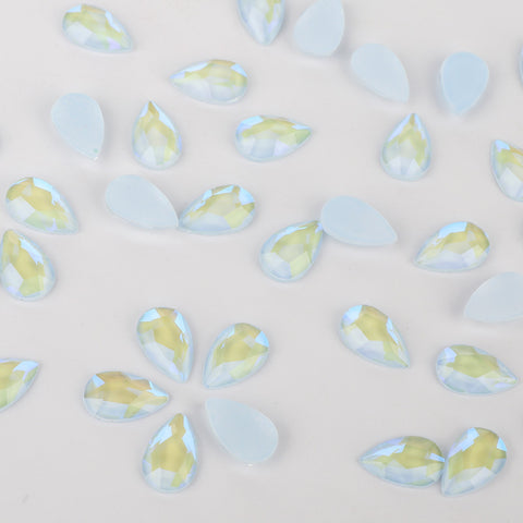 Raindrop Shape Mocha Light Blue Flat Back Fancy Rhinestones WholesaleRhinestone