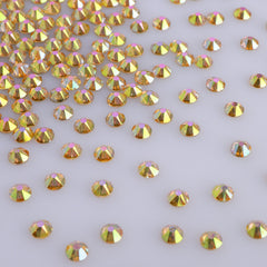 Metal Sunlight Glass Flat Back Glue-On Rhinestones 16 Cut Facets WholesaleRhinestone