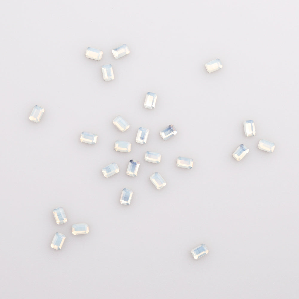 Octagon Shape White Opal Flat Back Fancy Rhinestones WholesaleRhinestone
