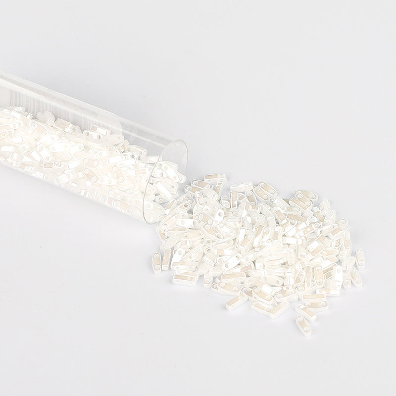 Miyuki Quarter Tila Glass Seed Beads Opaque White Luster QTL-420 WholesaleRhinestone