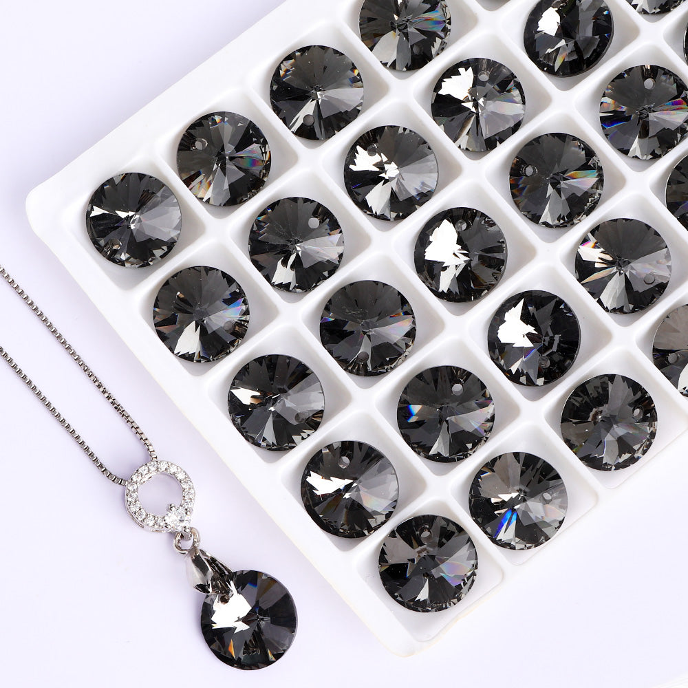 Silver Night Rivoli Hoge kwaliteit Glass Rhinestone Pendant Secundaire afbeelding