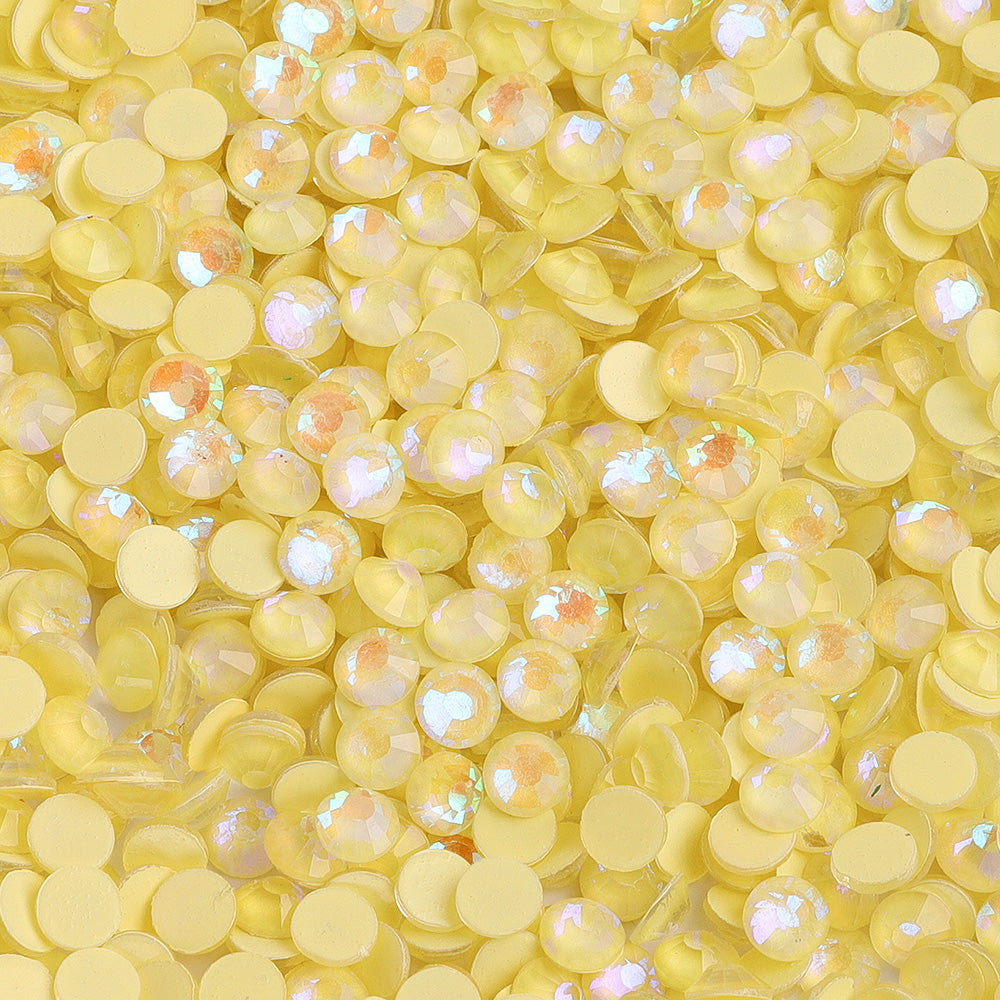 Mocha Yellow Glass FlatBack Luminous Rhinestones For Nail Art WholesaleRhinestone