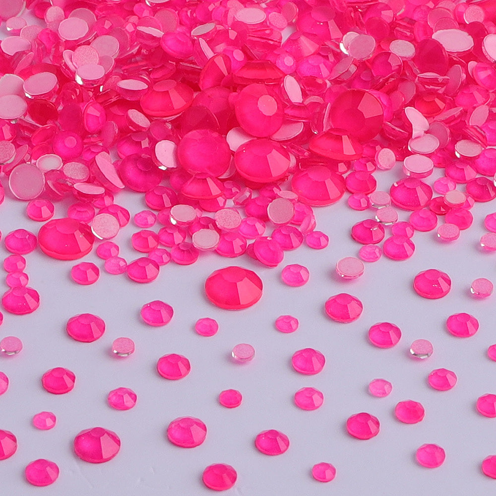 Mixed Sizes Pink FlatBack Neon Rhinestones For Nail Art Второстепенное изображение товара
