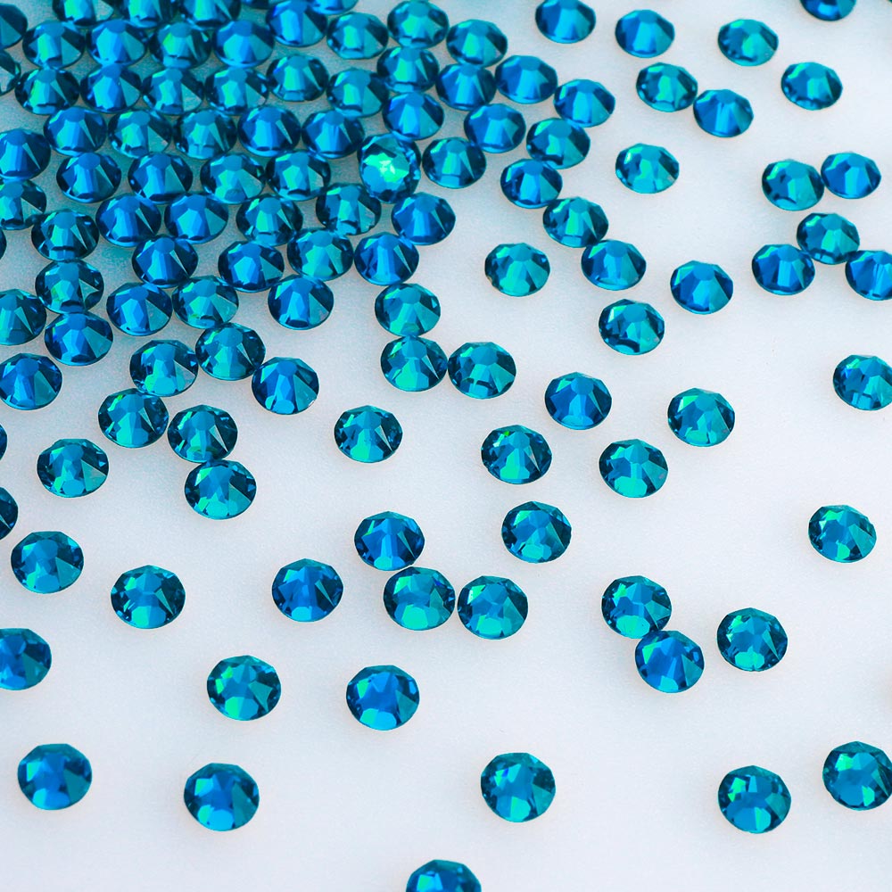 Indicolite Glass Flat Back Glue-on Rhinestones 16 Cut Facets In Bulk WholesaleRhinestone