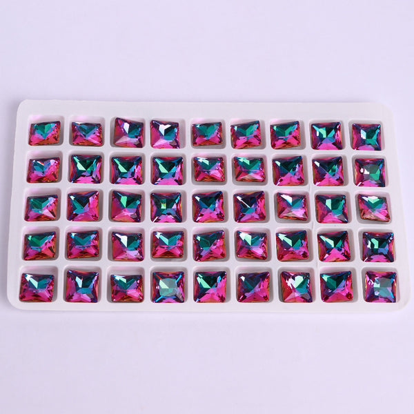 Heliotrope Princess Square Shape High Quality Glass Pointed Back Fancy Rhinestones WholesaleRhinestone