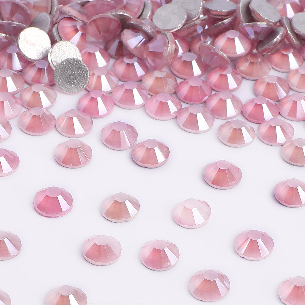 Mocha Pink Glass FlatBack Rhinestones Silver Back WholesaleRhinestone