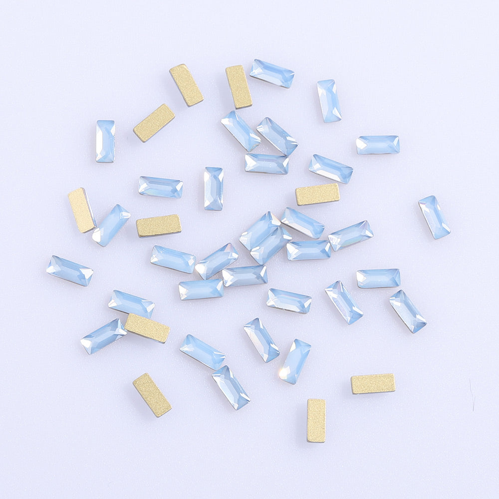 Rectangle Shape Blue Opal Flat Back Fancy Rhinestones WholesaleRhinestone