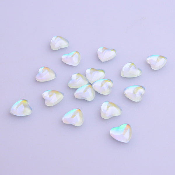 Heart Shape Mocha Light Blue Flat Back Fancy Rhinestones WholesaleRhinestone