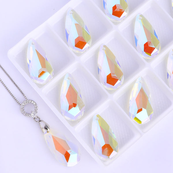 Crystal Shimmer Tear Drop High Quality Glass Rhinestone Pendant WholesaleRhinestone