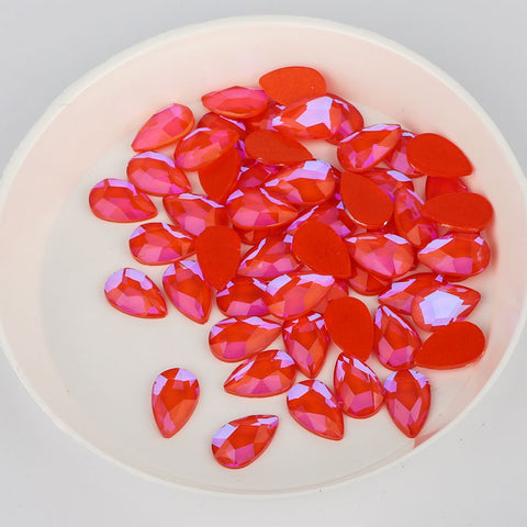 Raindrop Shape Mocha Red Flat Back Fancy Rhinestones WholesaleRhinestone