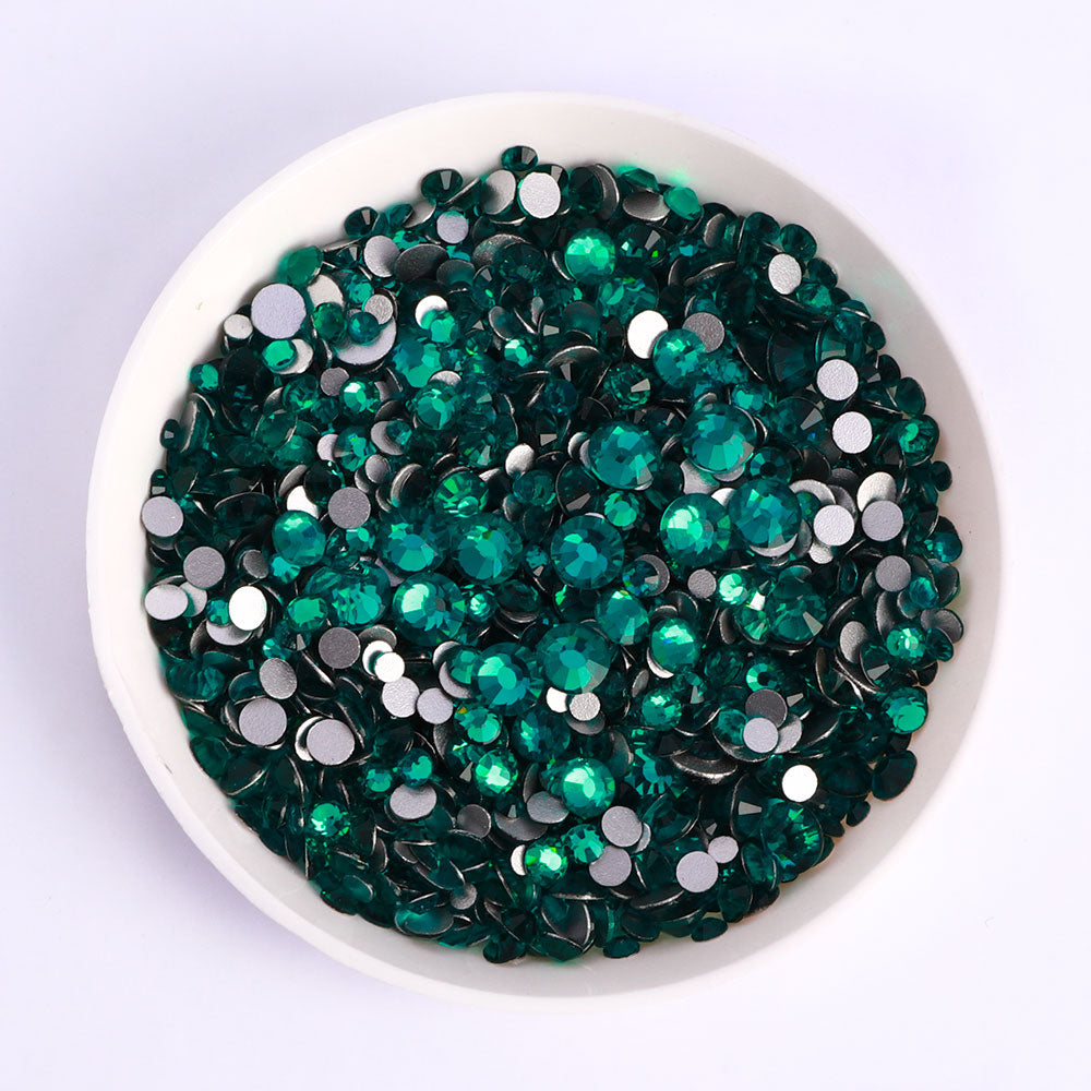 Mixed Sizes Blue Zircon  Glass FlatBack Rhinestones For Nail Art Silver Back Secondary image