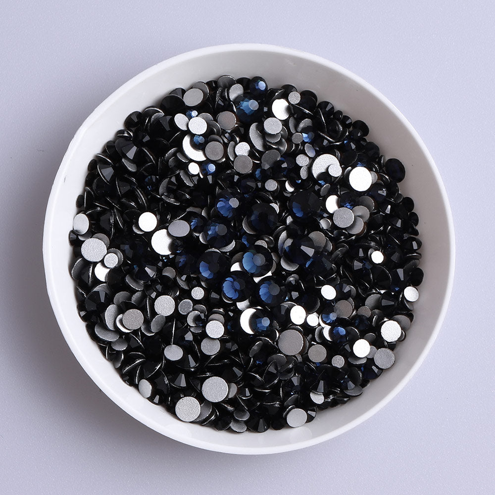 Mixed Sizes Montana Glass FlatBack Rhinestones For Nail Art Silver Back WholesaleRhinestone