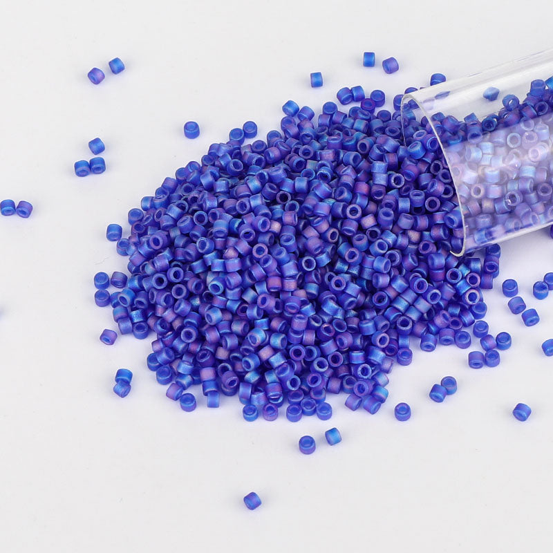 Miyuki Delica Seed Beads 11/0 Matte Transparent Cobalt AB DB-864 WholesaleRhinestone