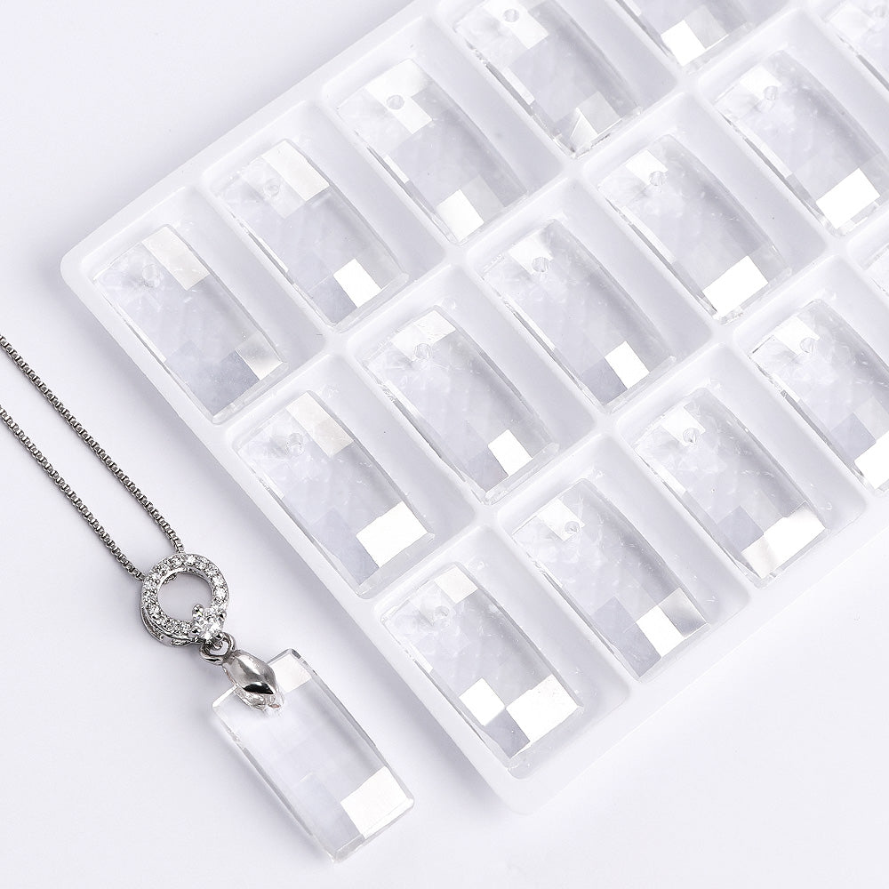 Sølvskygge Urban Form Høj kvalitet Glas Rhinestone Pendel Sekundært billede