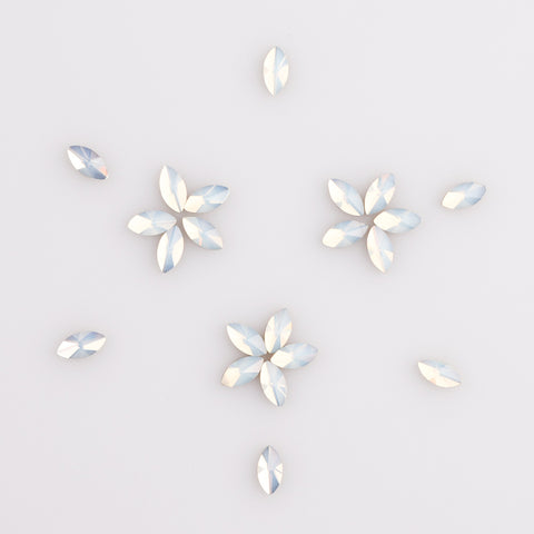 Navette Shape White Opal Flat Back Fancy Rhinestones WholesaleRhinestone