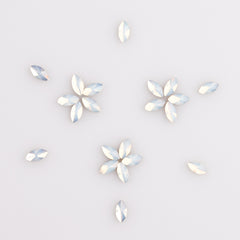 Navette Shape White Opal Flat Back Fancy Rhinestones WholesaleRhinestone