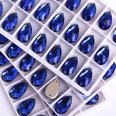 Sapphire Drop Shape High Quality Glass Sew-on Rhinestones WholesaleRhinestone