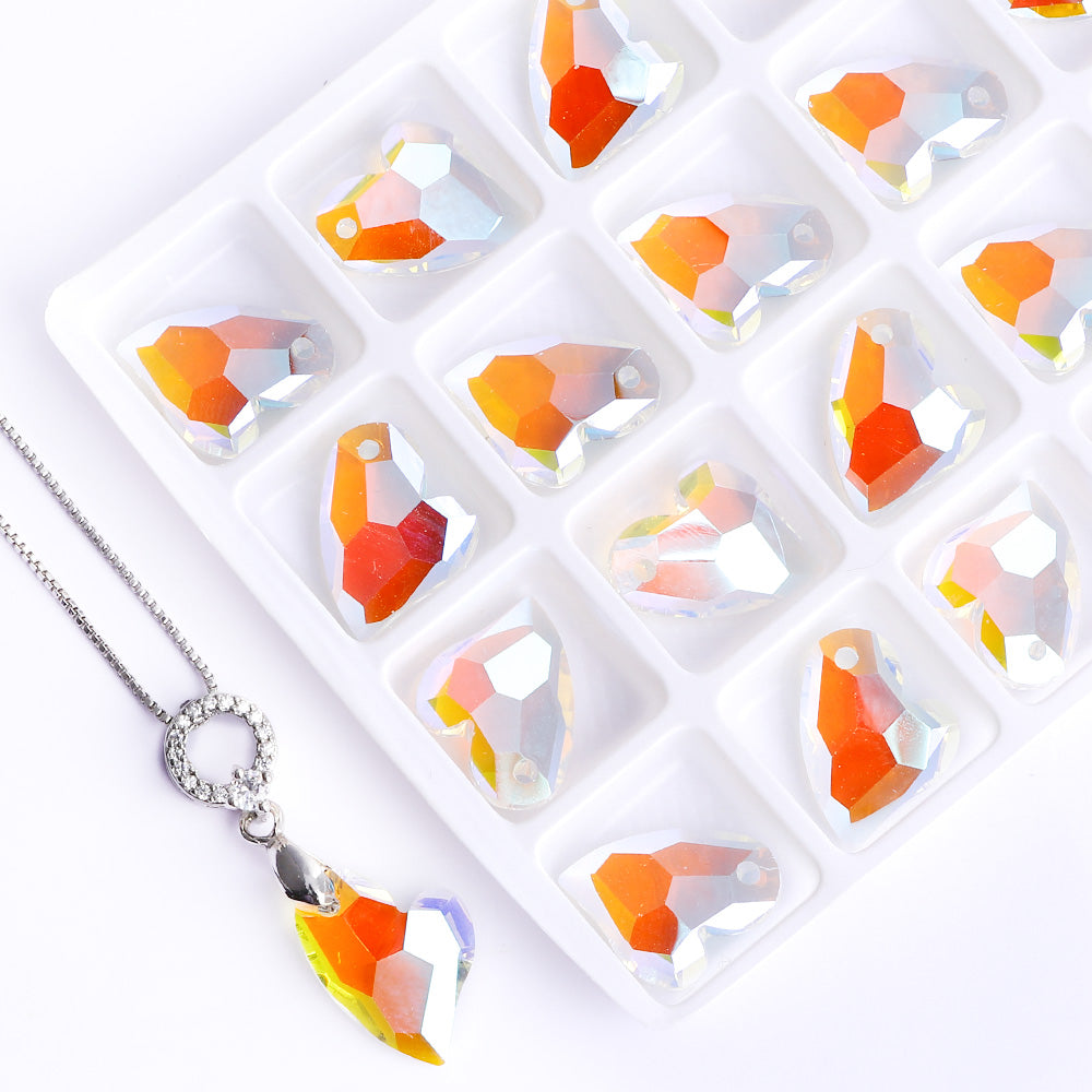 Crystal Shimmer dedikeret 2 u hjerte af høj kvalitet glas rhinestone pendel Sekundært billede