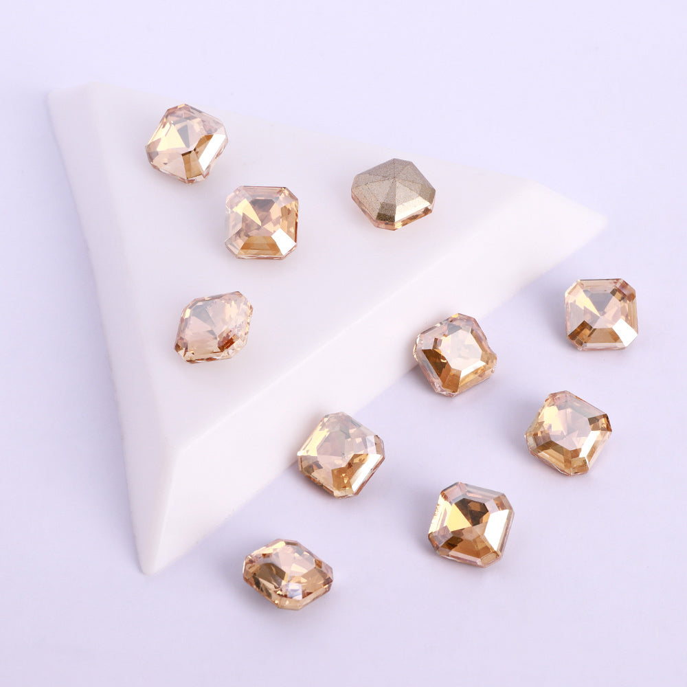 Golden Shadow Square Octagon Shape Pointed Back Fancy Rhinestones WholesaleRhinestone メイン画像