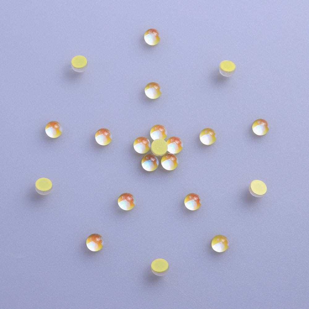 Mocha Yellow Mermaid Tears Glass Half Pearls Rhinestones For Nail Art Secondary image