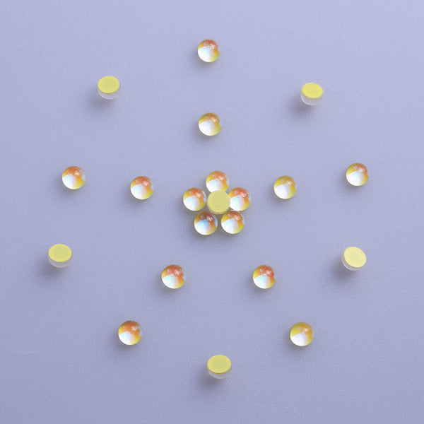 Mocha Yellow Mermaid Tears Glass Half Pearls Rhinestones For Nail Art WholesaleRhinestone